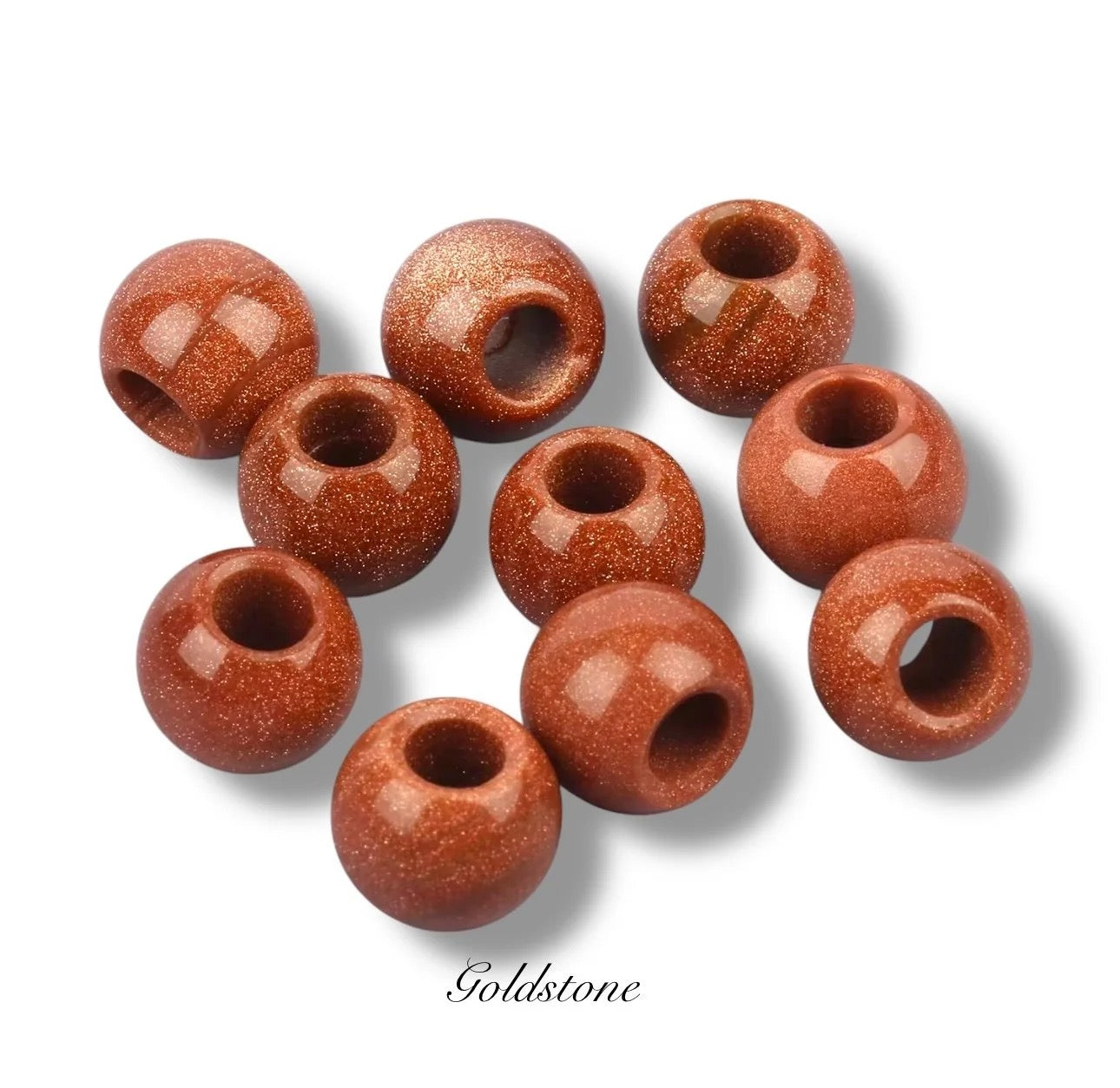 Authentic Gemstone Large Hole Pony Beads