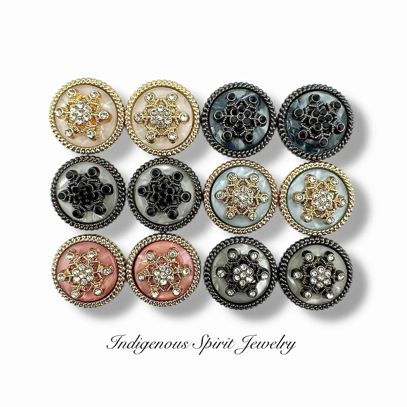 Repurposed Button Snowflake Cabochons