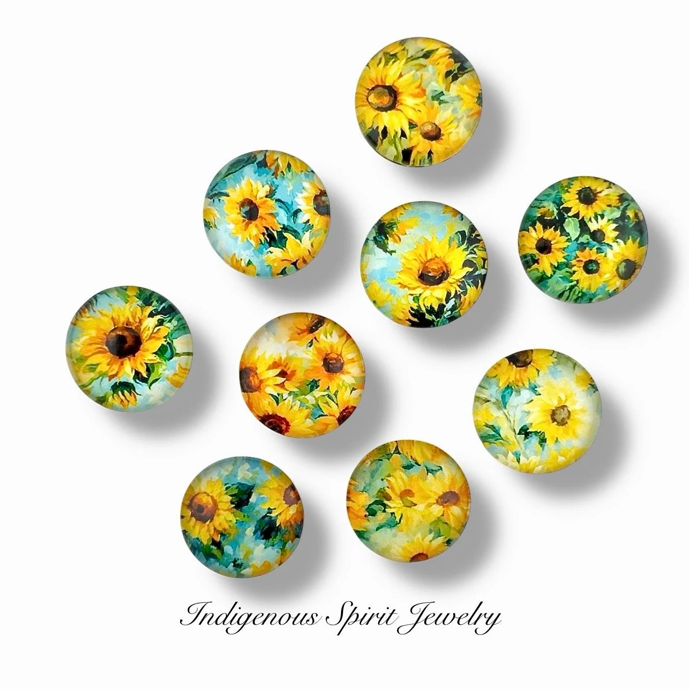 18mm Sunflower Glass Cabochon Collection