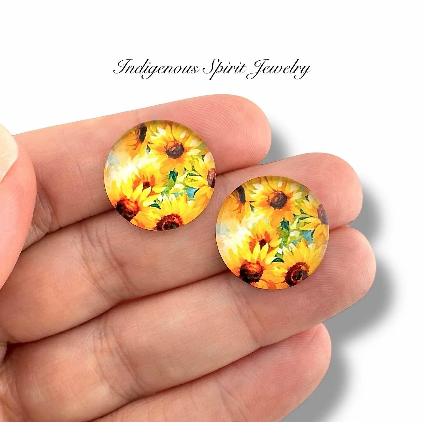 18mm Sunflower Glass Cabochon Collection
