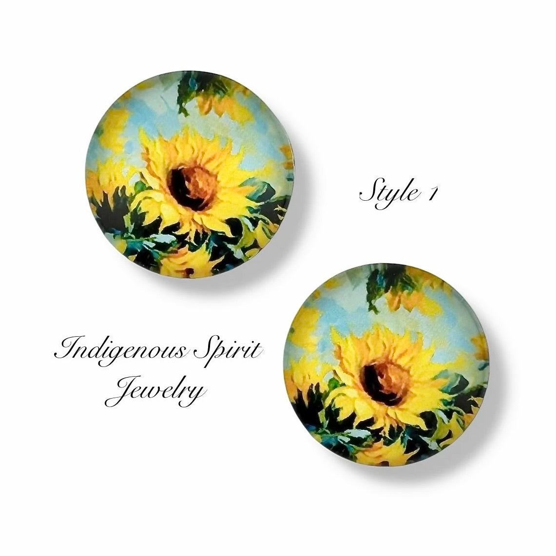 18mm Sunflower Glass Cabochon Collection
