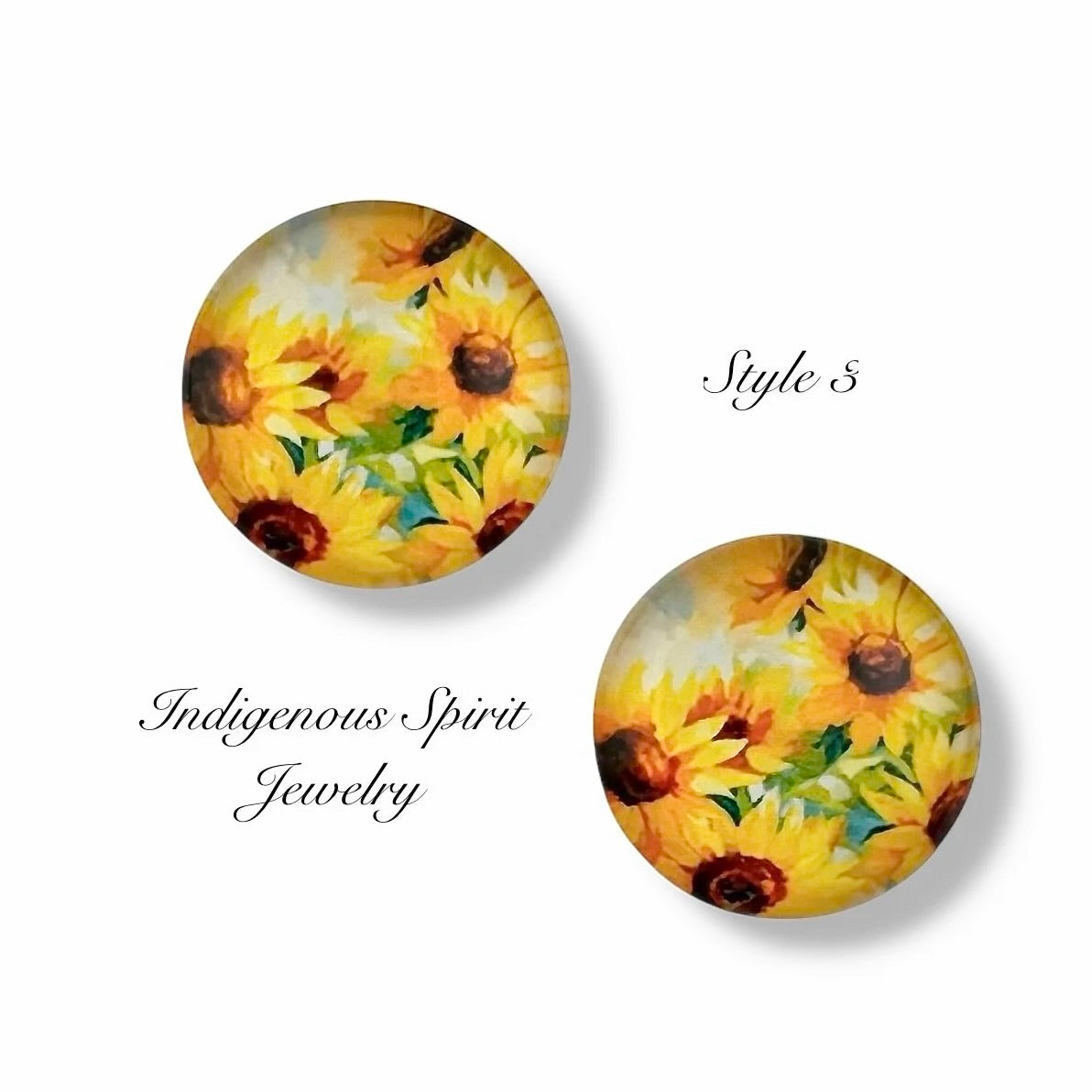 18mm Sunflower Glass Cabochon Collection