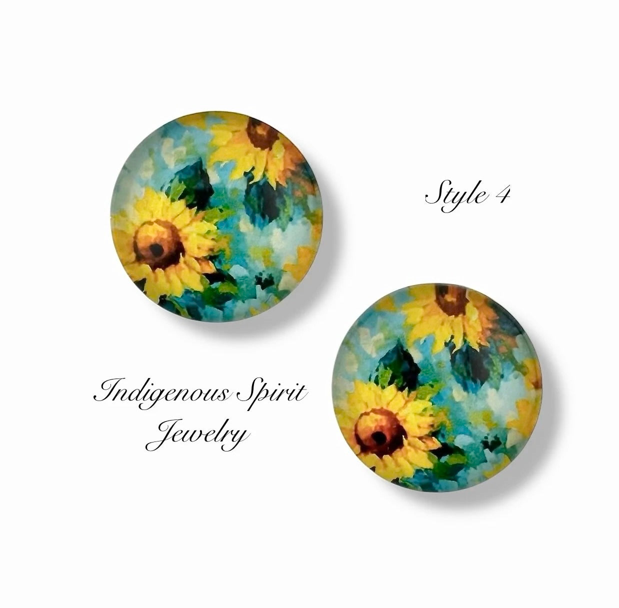 18mm Sunflower Glass Cabochon Collection