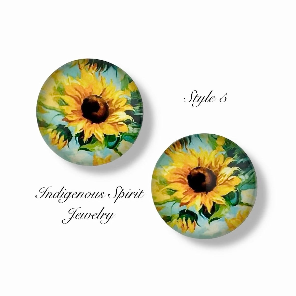 18mm Sunflower Glass Cabochon Collection