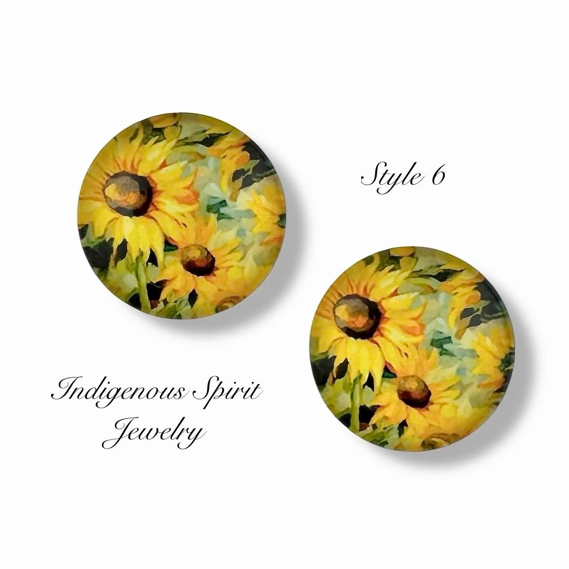 18mm Sunflower Glass Cabochon Collection
