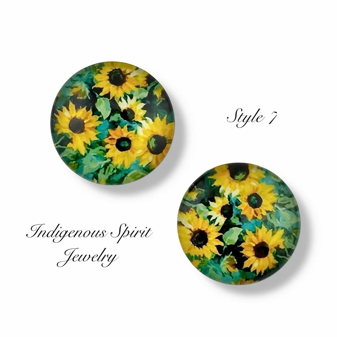 18mm Sunflower Glass Cabochon Collection