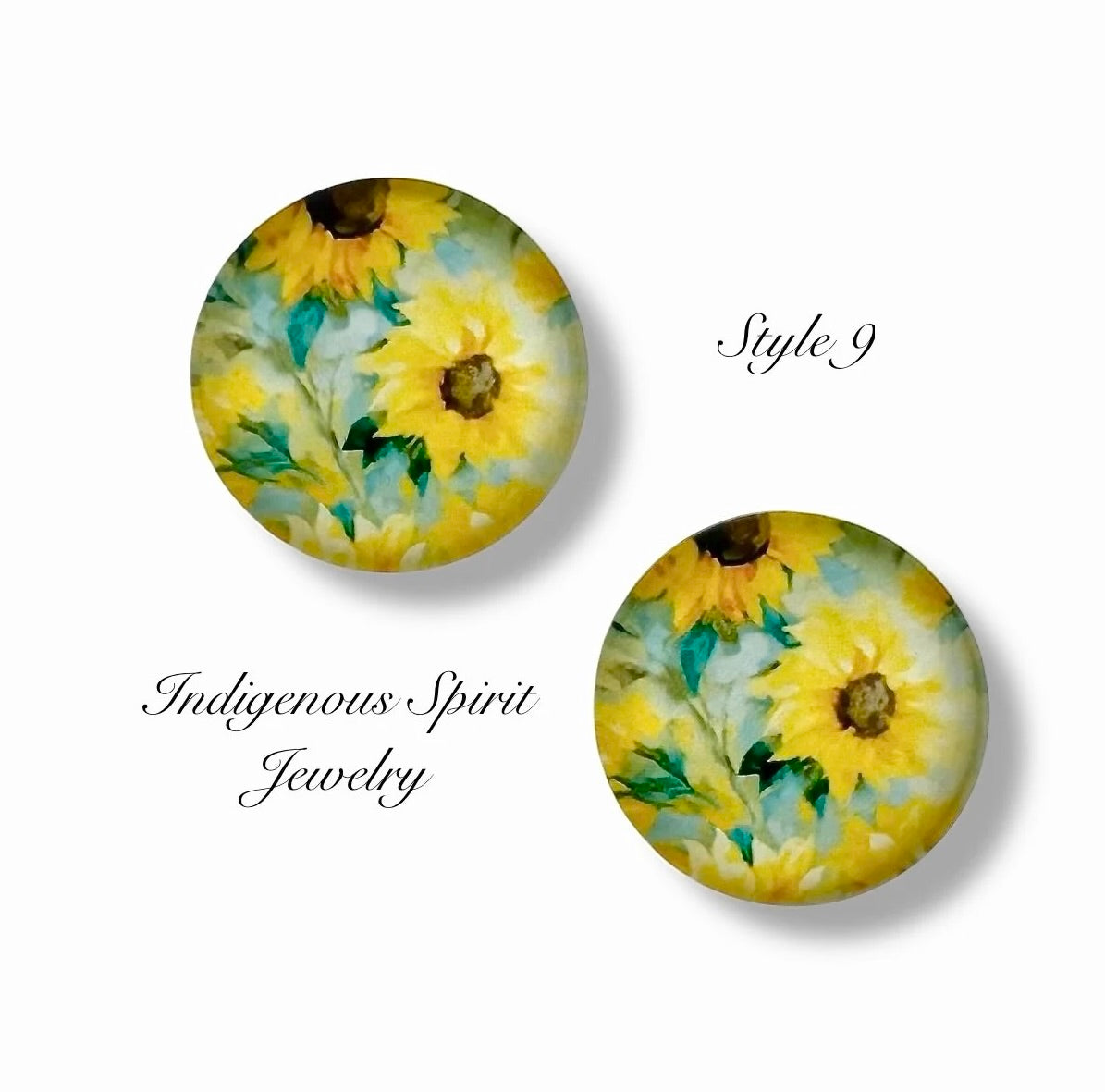 18mm Sunflower Glass Cabochon Collection