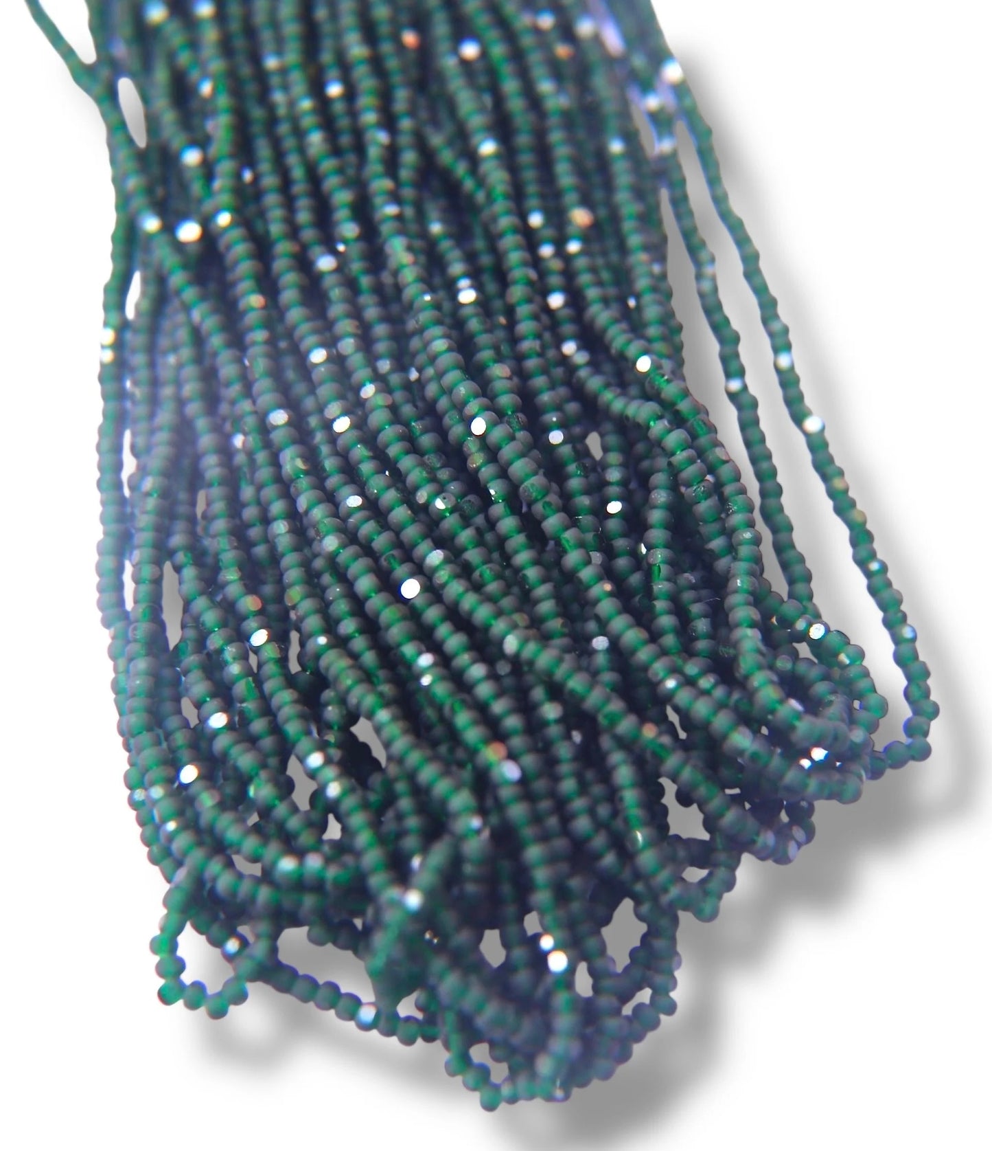 Matte Deep Green 2-Cut Charlotte Cut Beads