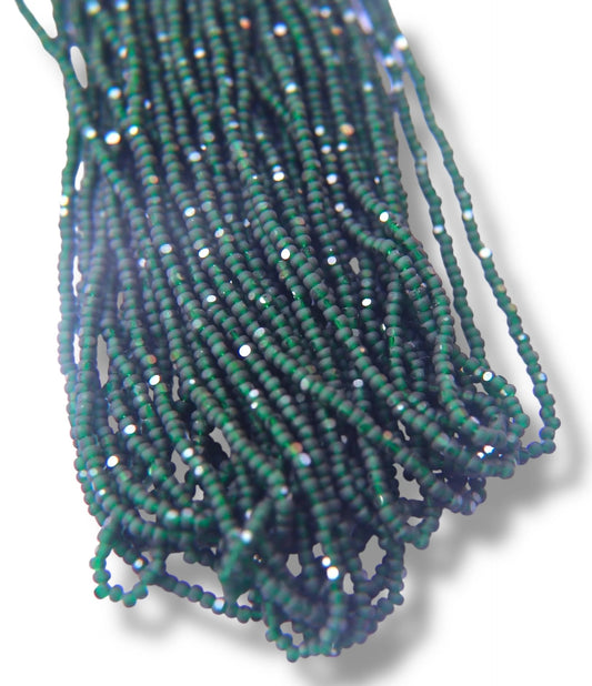 Matte Deep Green 2-Cut Charlotte Cut Beads