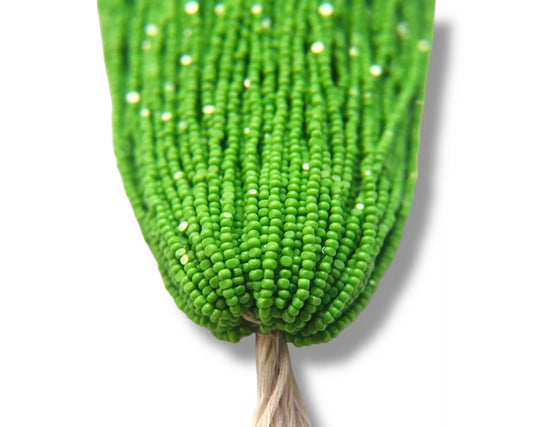 Medium Opaque Green 2-Cut Charlotte Cut Beads