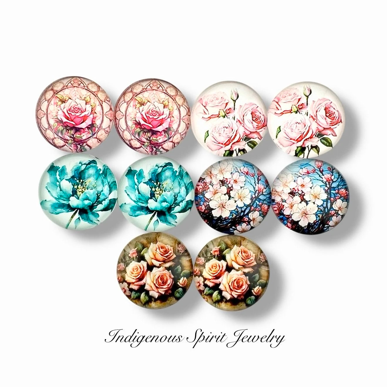 Donna's Personal Flower Picks Glass Cabochons (18mm)