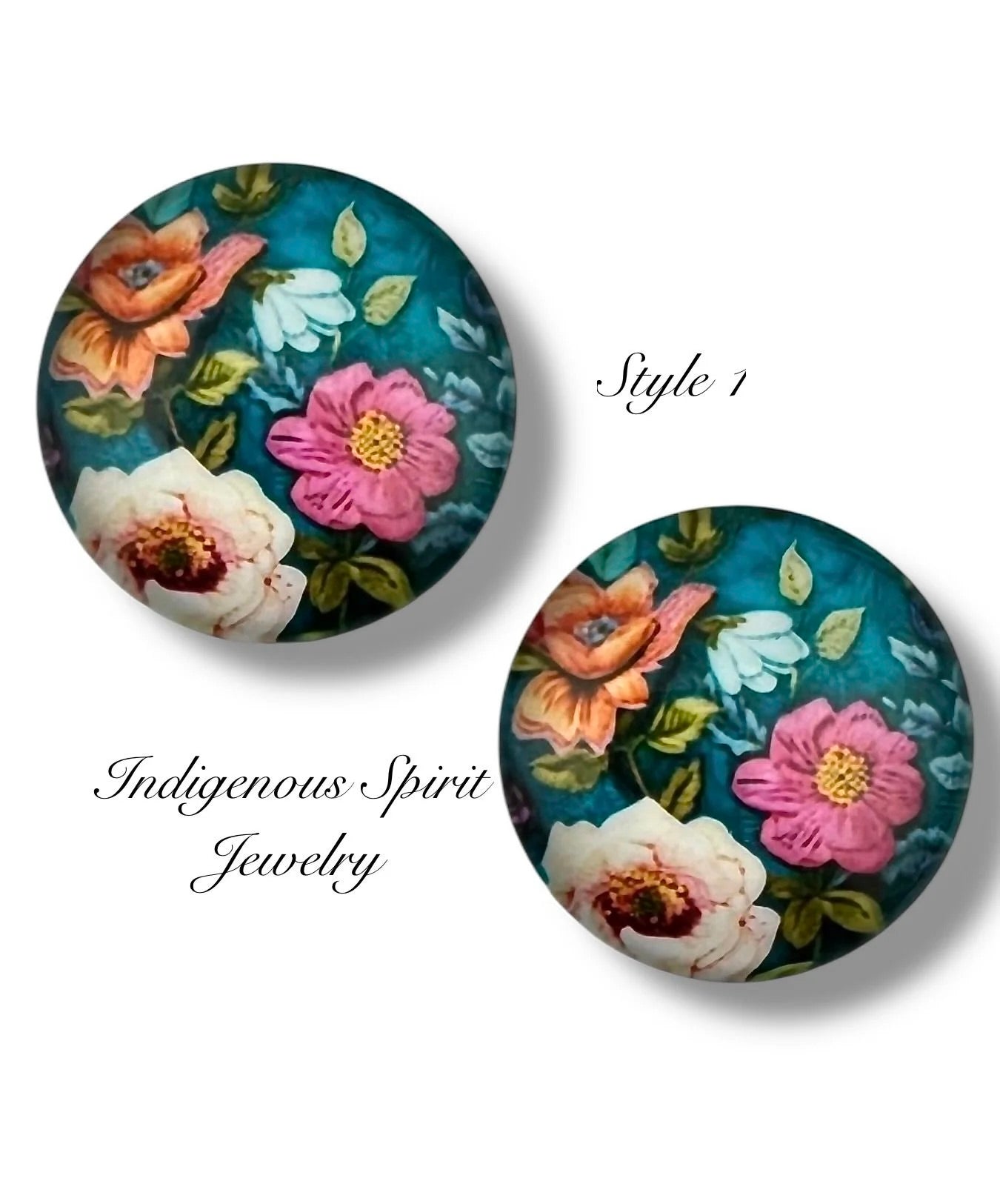 Flower Field Glass Cabochons (18mm)
