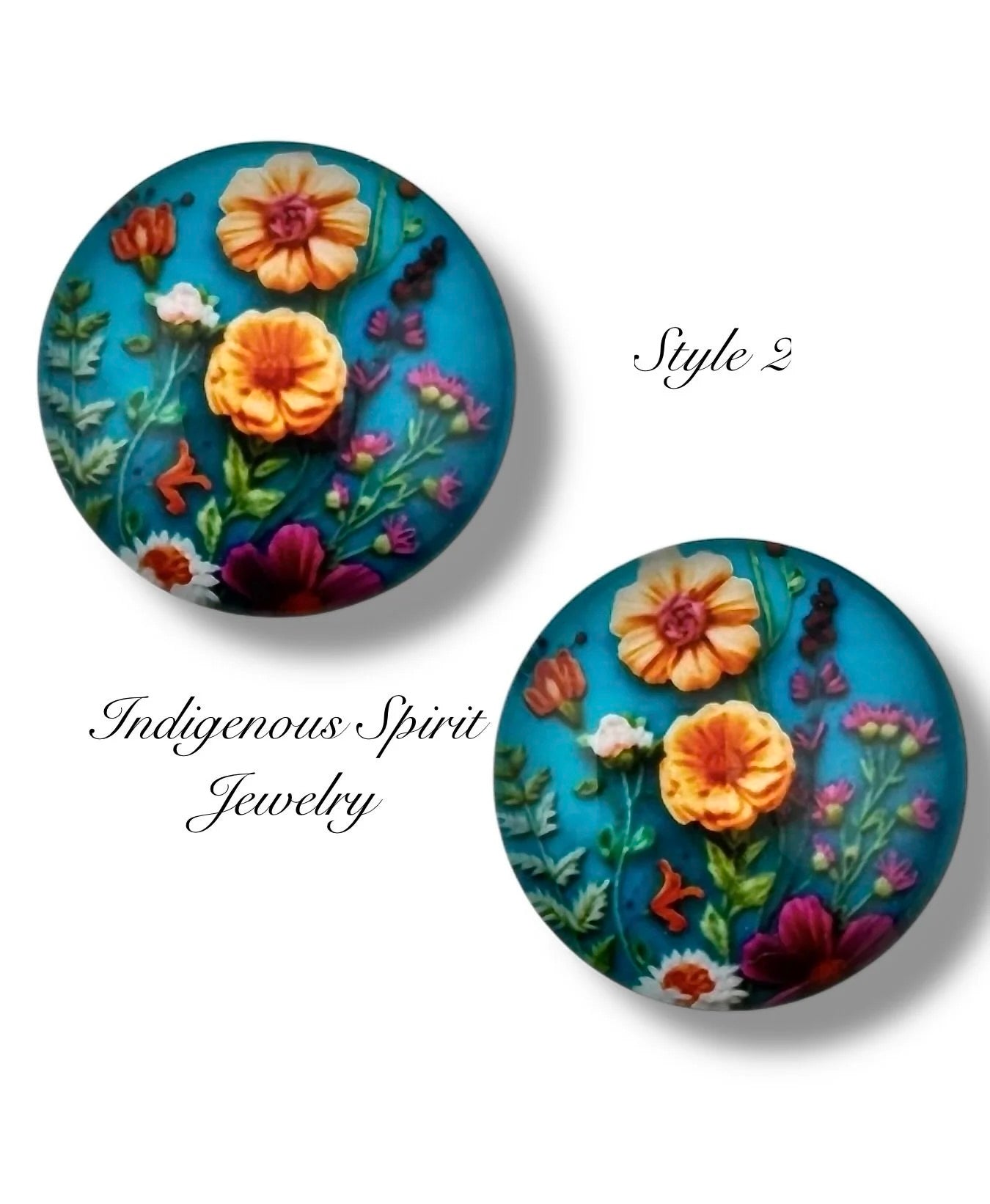 Flower Field Glass Cabochons (18mm)