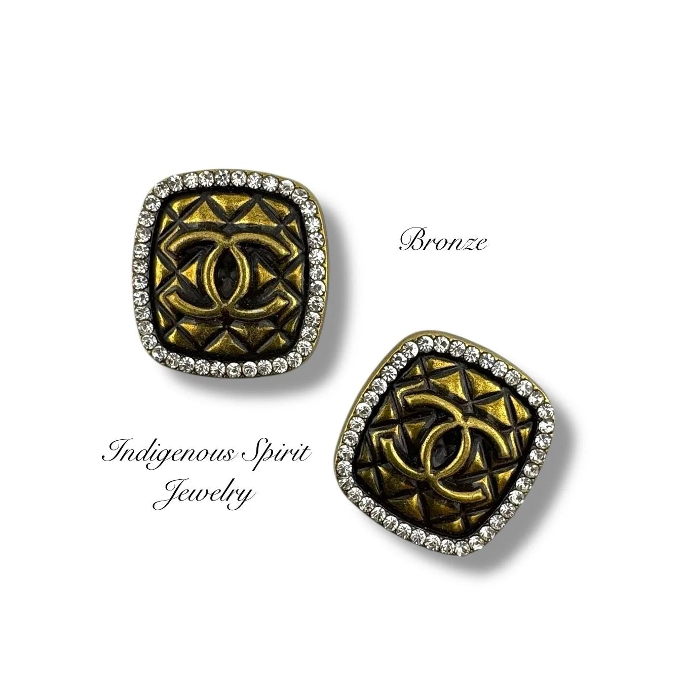 Square Letter Metal Cabochons Style 2