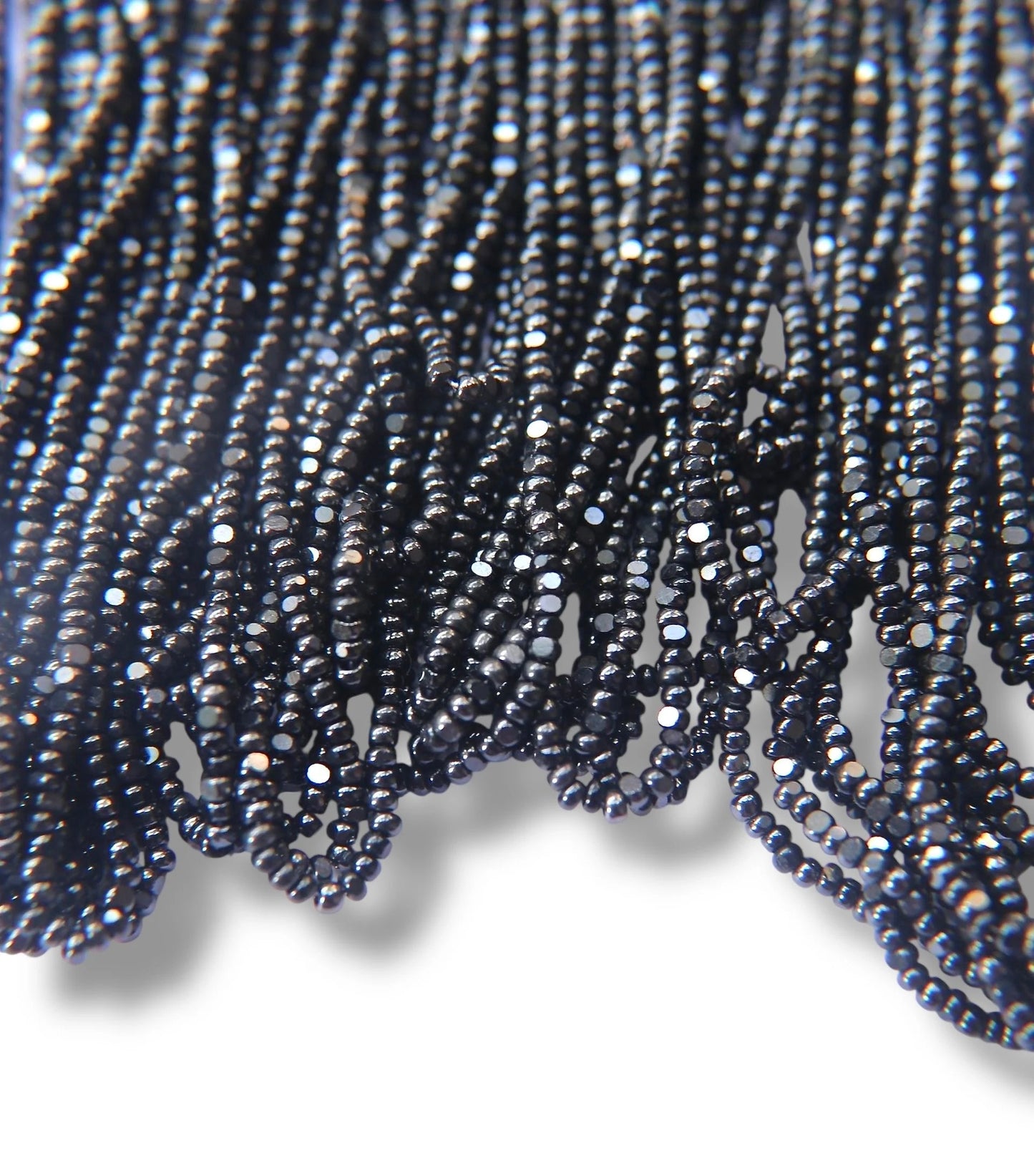 Jet Hematite Metallic 2-Cut Charlotte Cut Beads