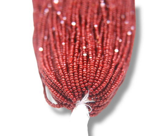 Opaque Garnet 2-Cut Charlotte Cut Beads