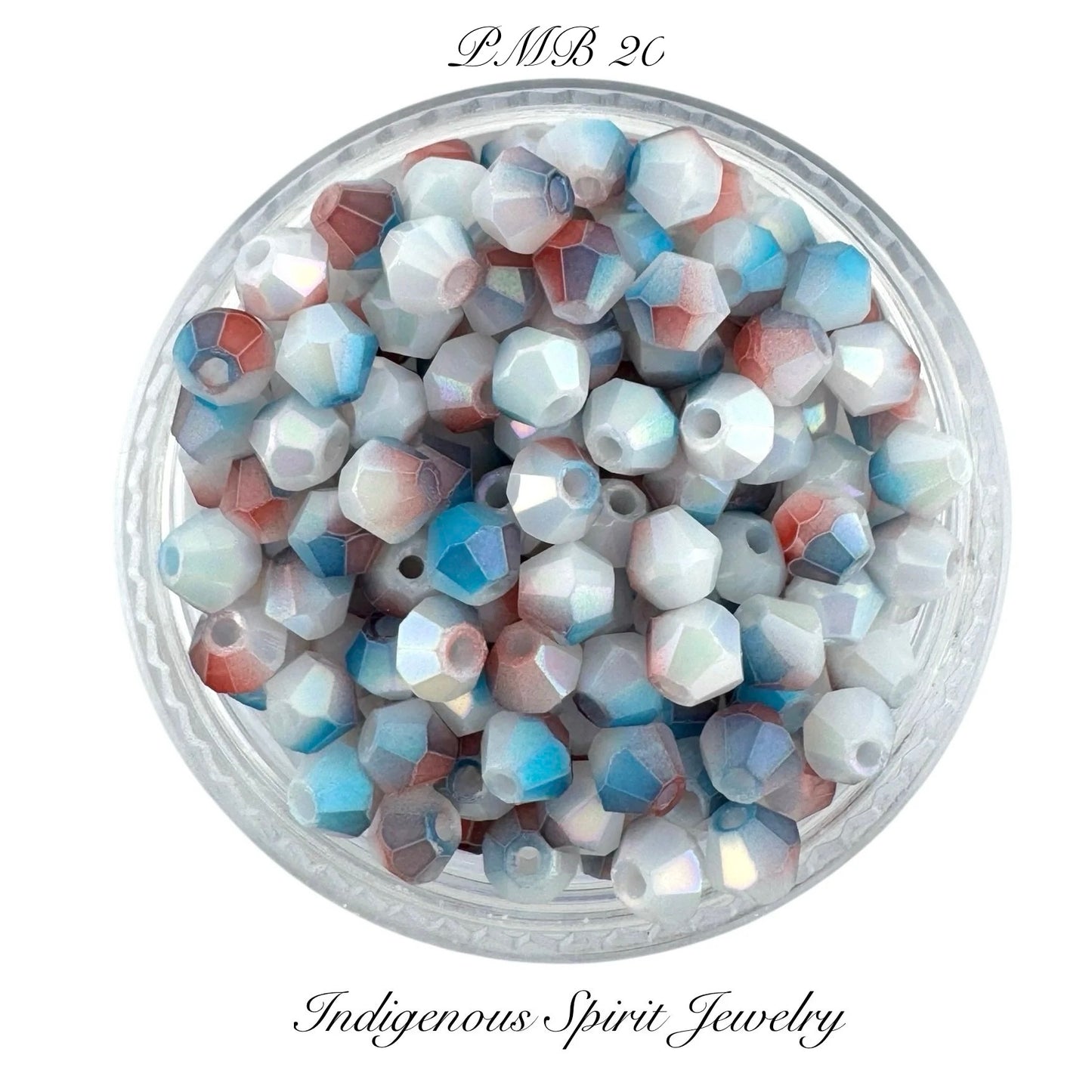 4mm Multi-Coloured Glass Bicones