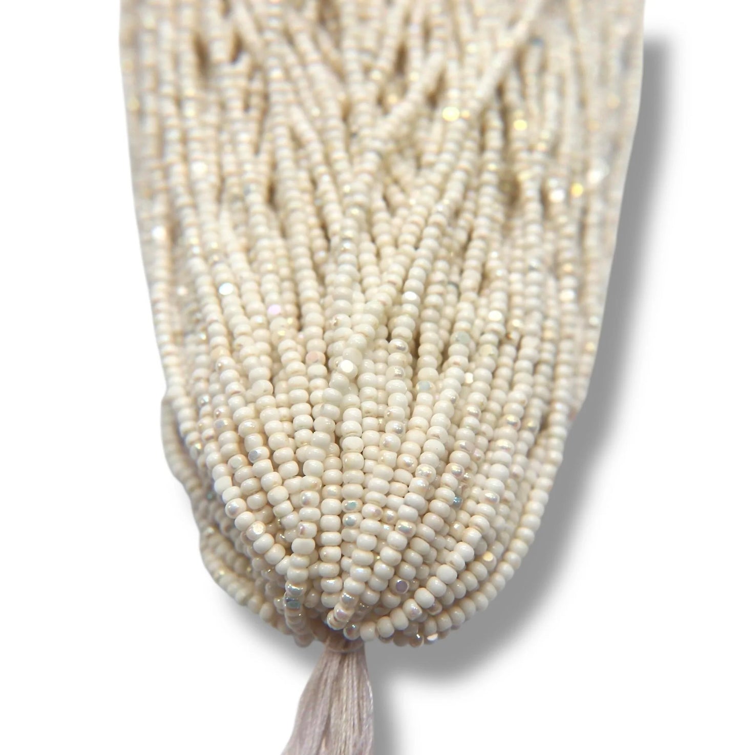 Patina Opaque Chalk White AB 2-Cut Charlotte Cut Beads