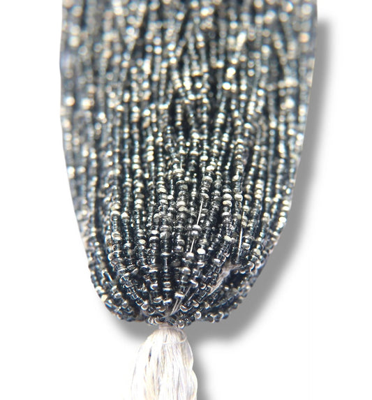 Patina Transparent Black Diamond Silver 2-Cut Charlotte Cut Beads