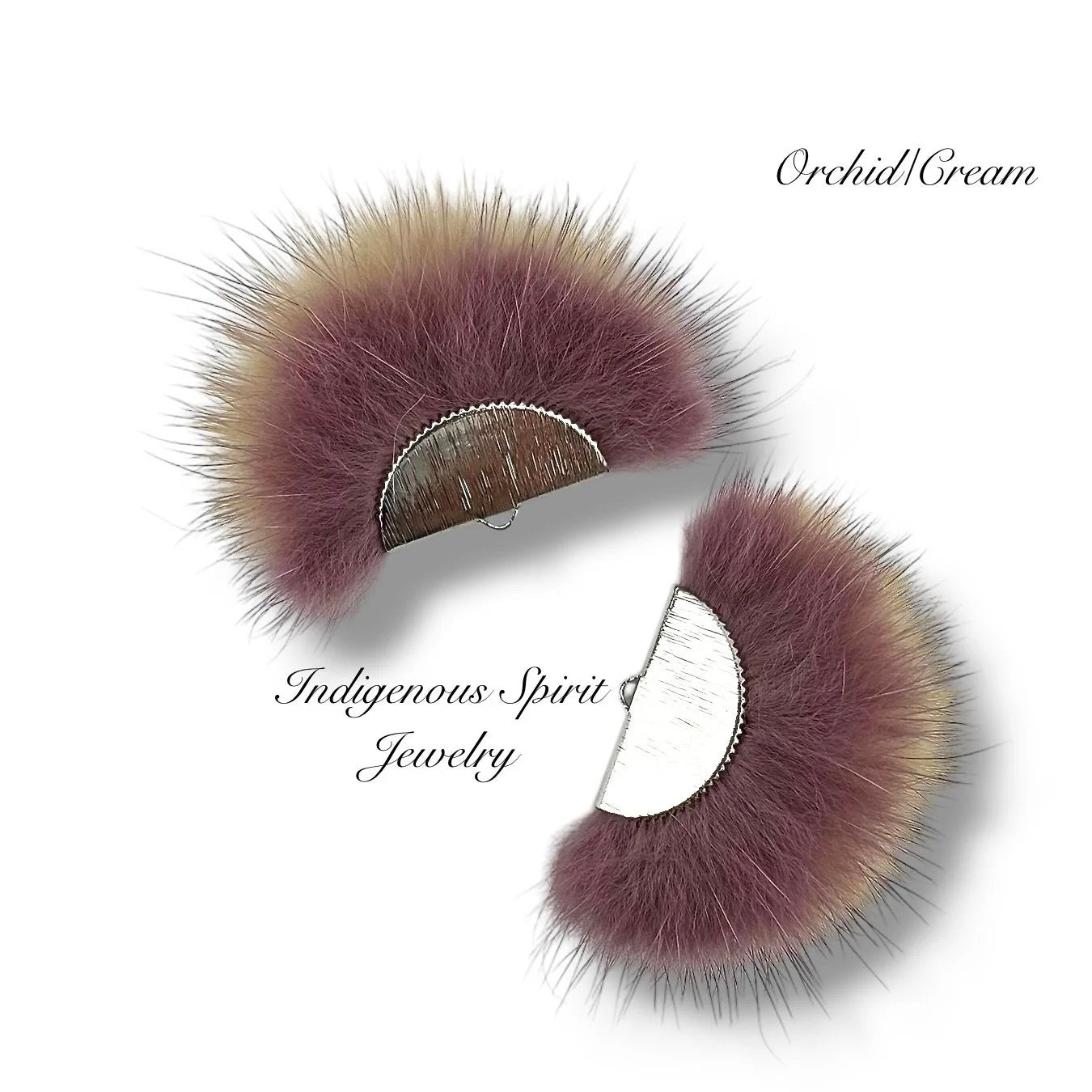 Silver Plated Mink Fur Connector Pieces - 17 Colours!