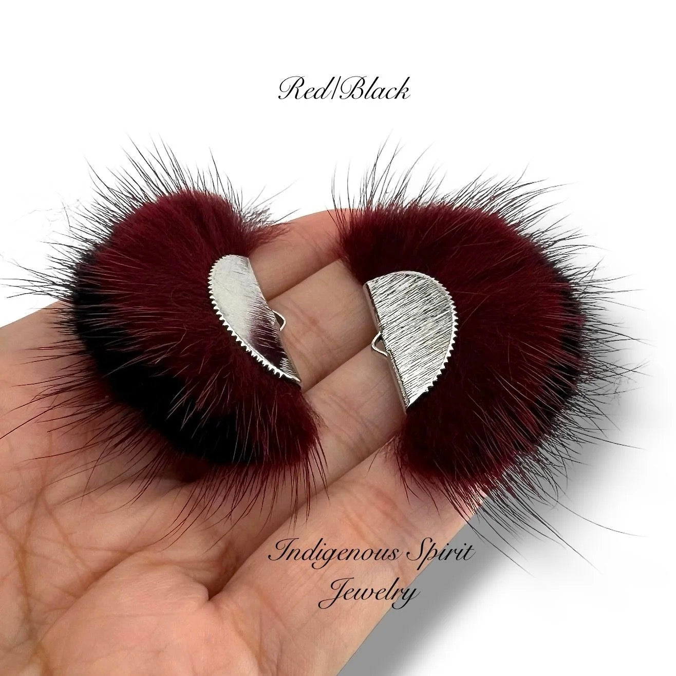 Silver Plated Mink Fur Connector Pieces - 17 Colours!