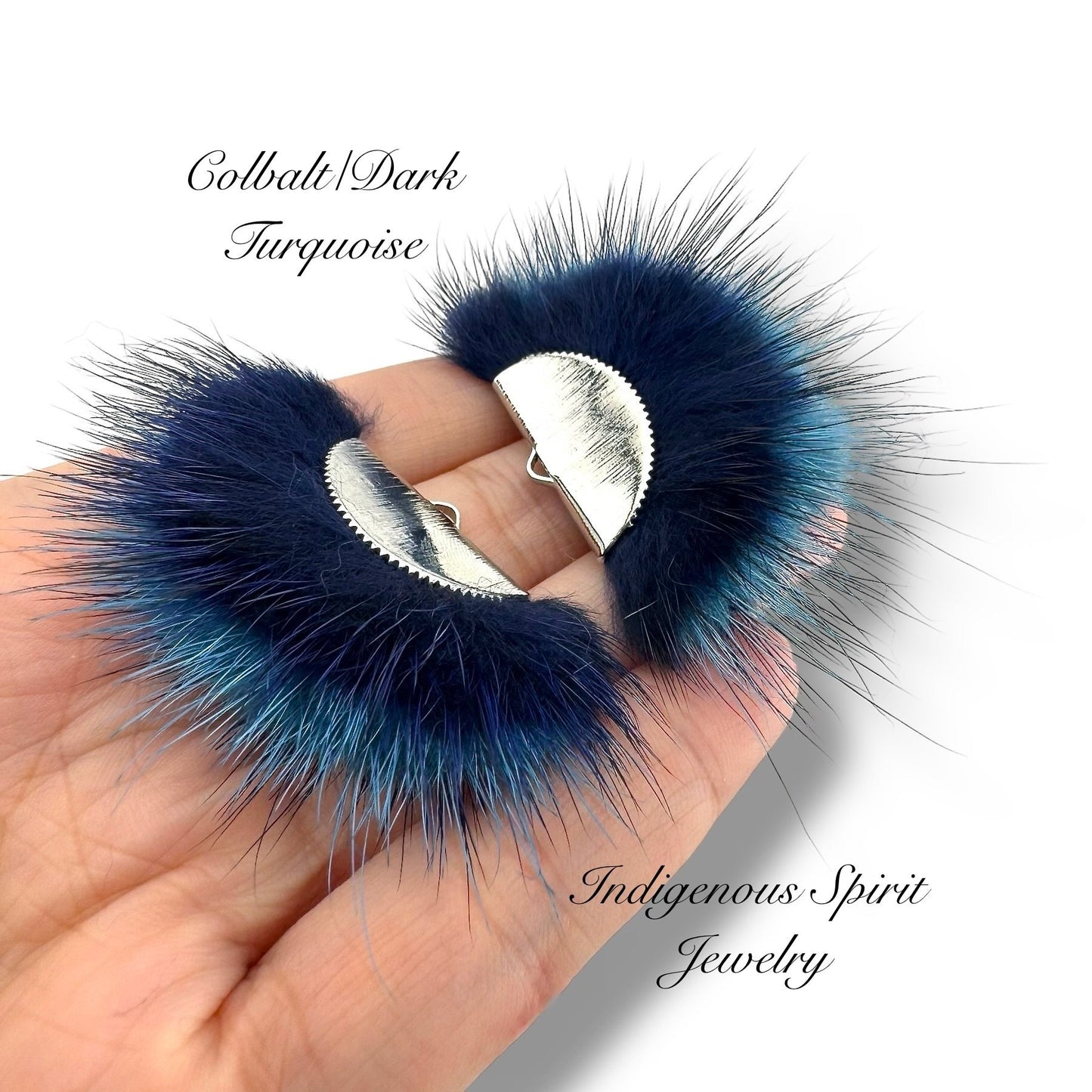 Silver Plated Mink Fur Connector Pieces - 17 Colours!