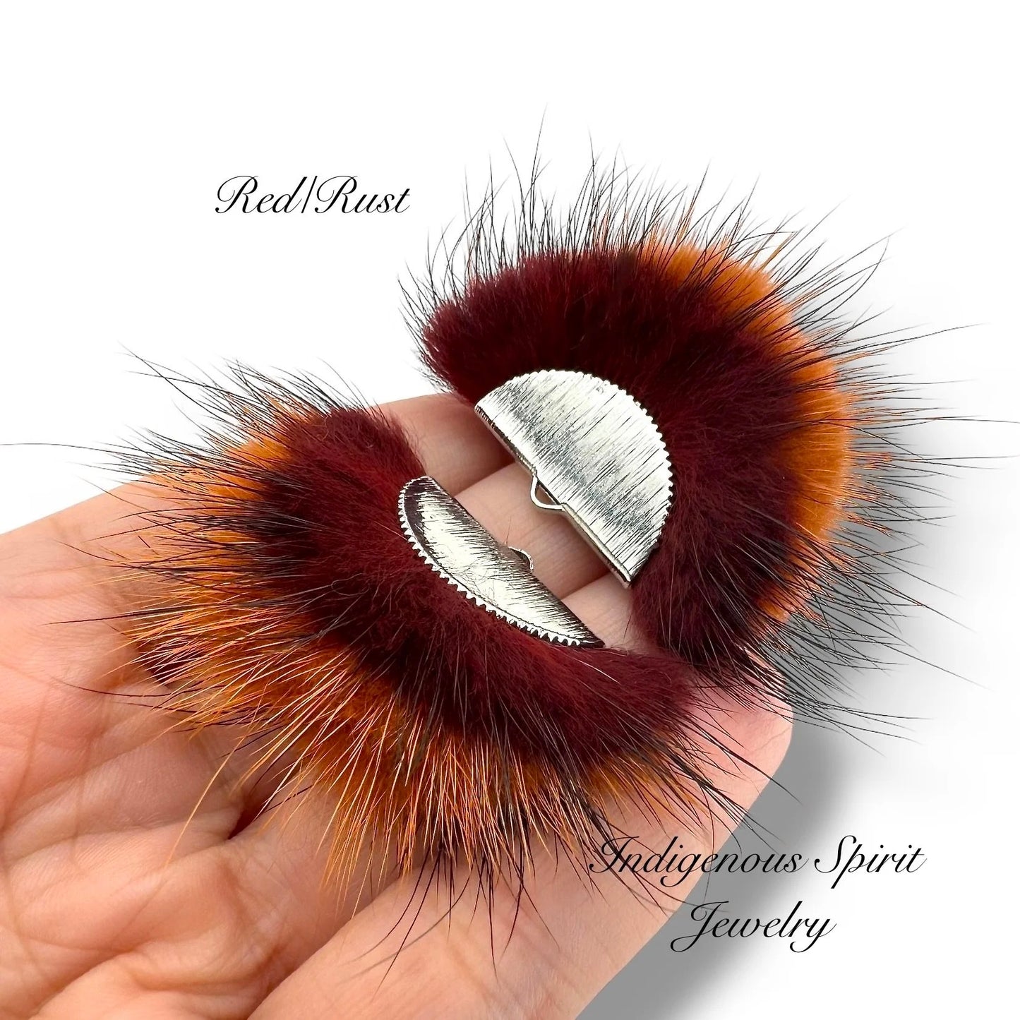 Silver Plated Mink Fur Connector Pieces - 17 Colours!