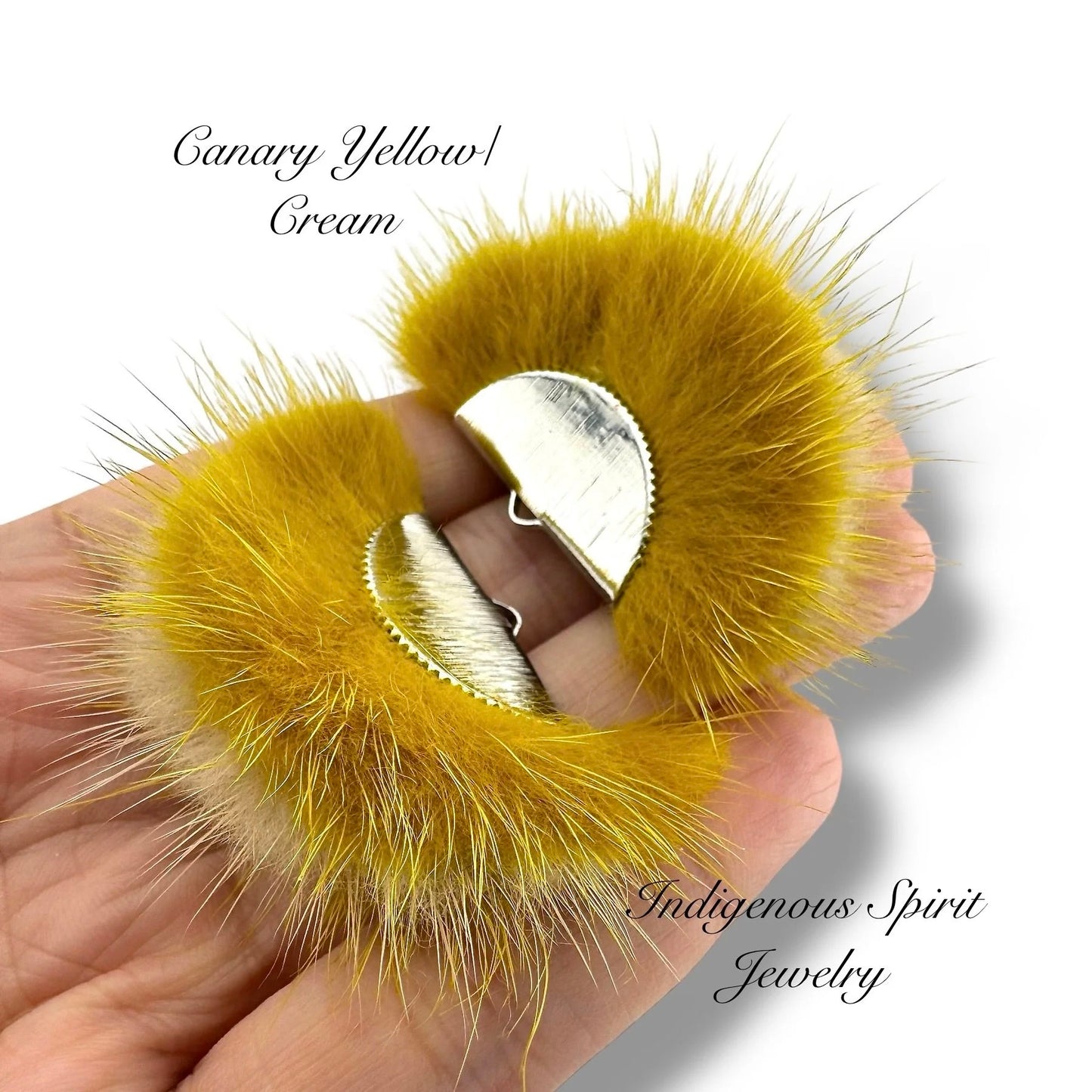 Silver Plated Mink Fur Connector Pieces - 17 Colours!