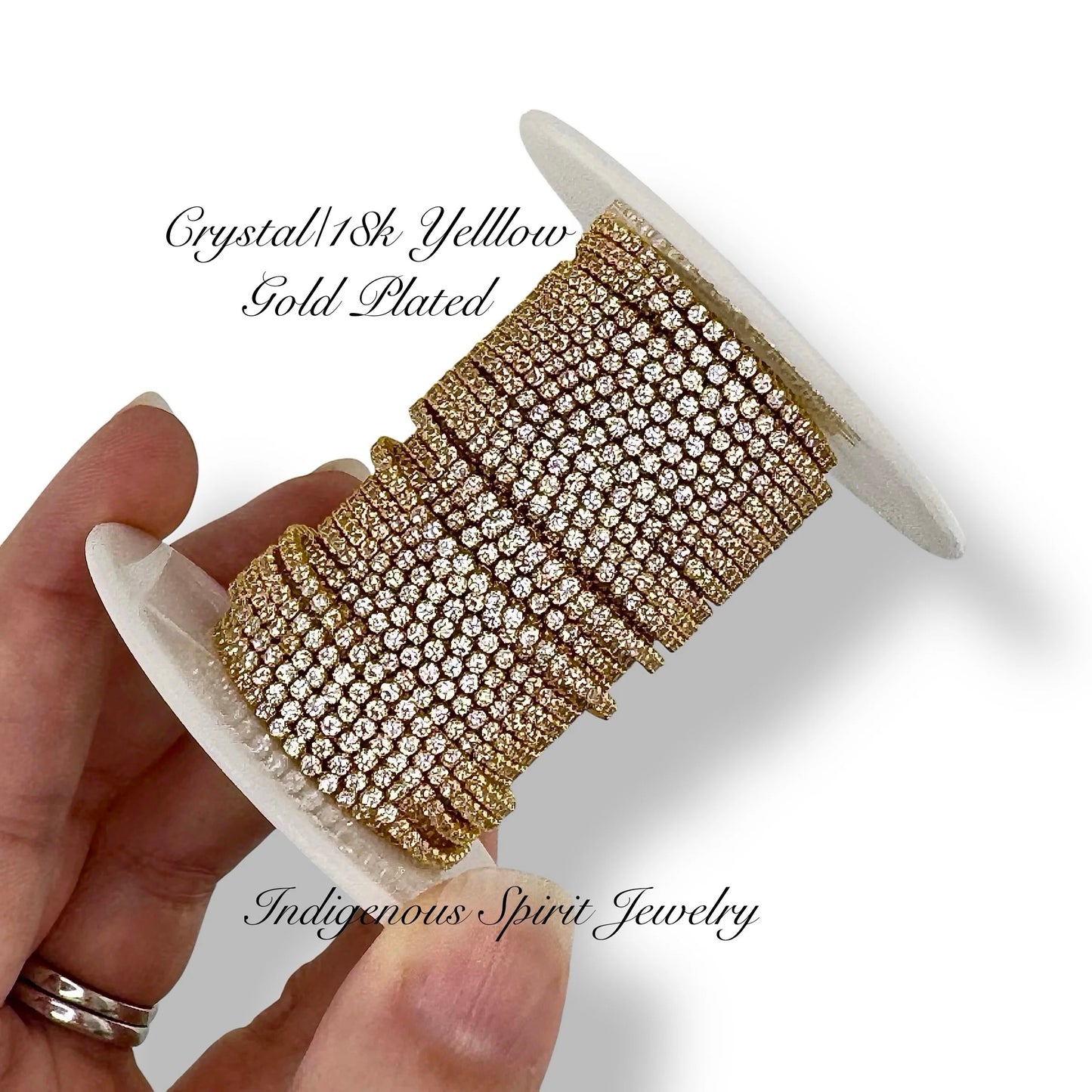 Crystal/18k Yellow Gold Plated Square Micro Cubic Zirconia Banding