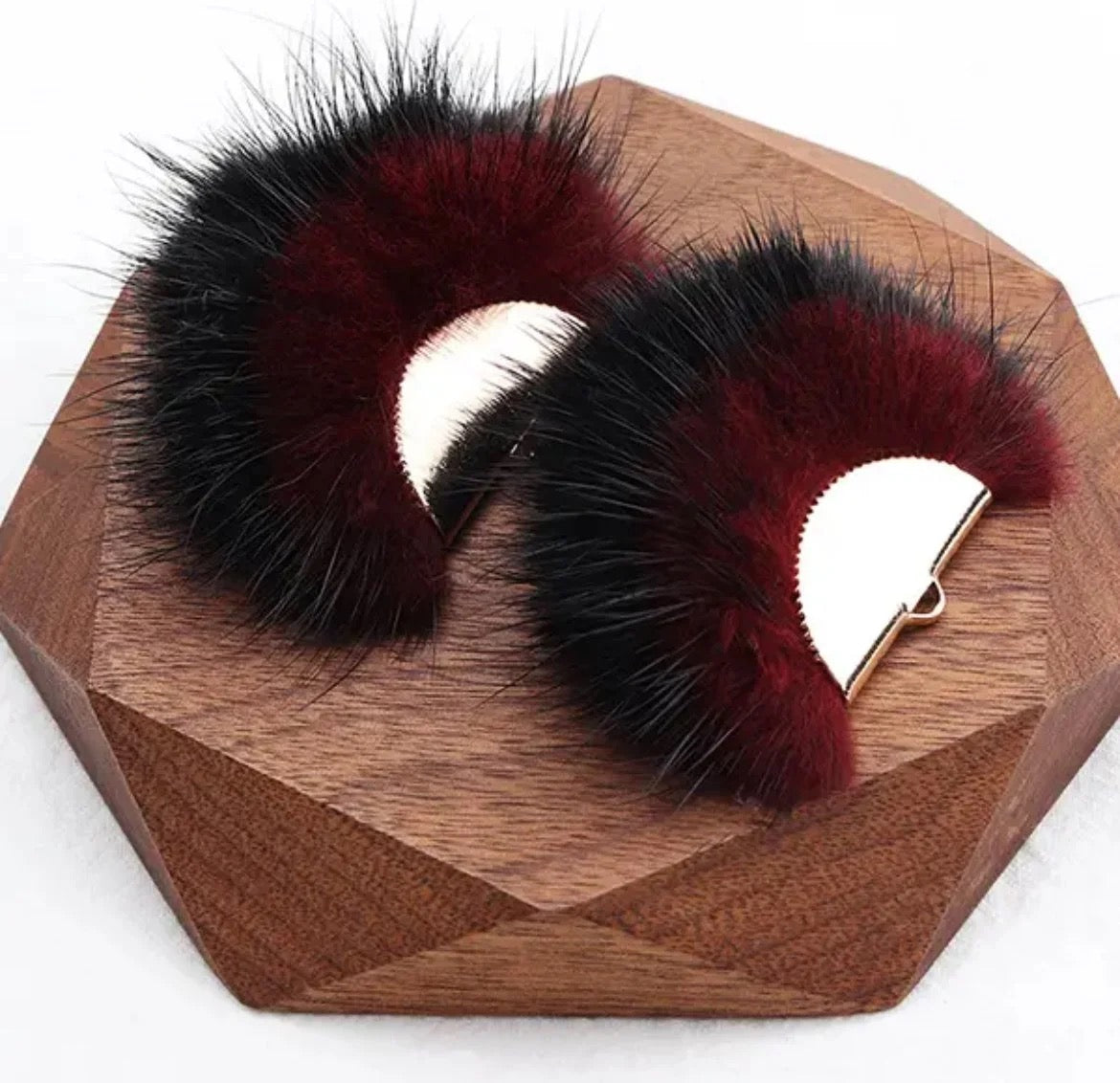 Gold Plated Mink Fur Connector Pieces - 17 Colours!