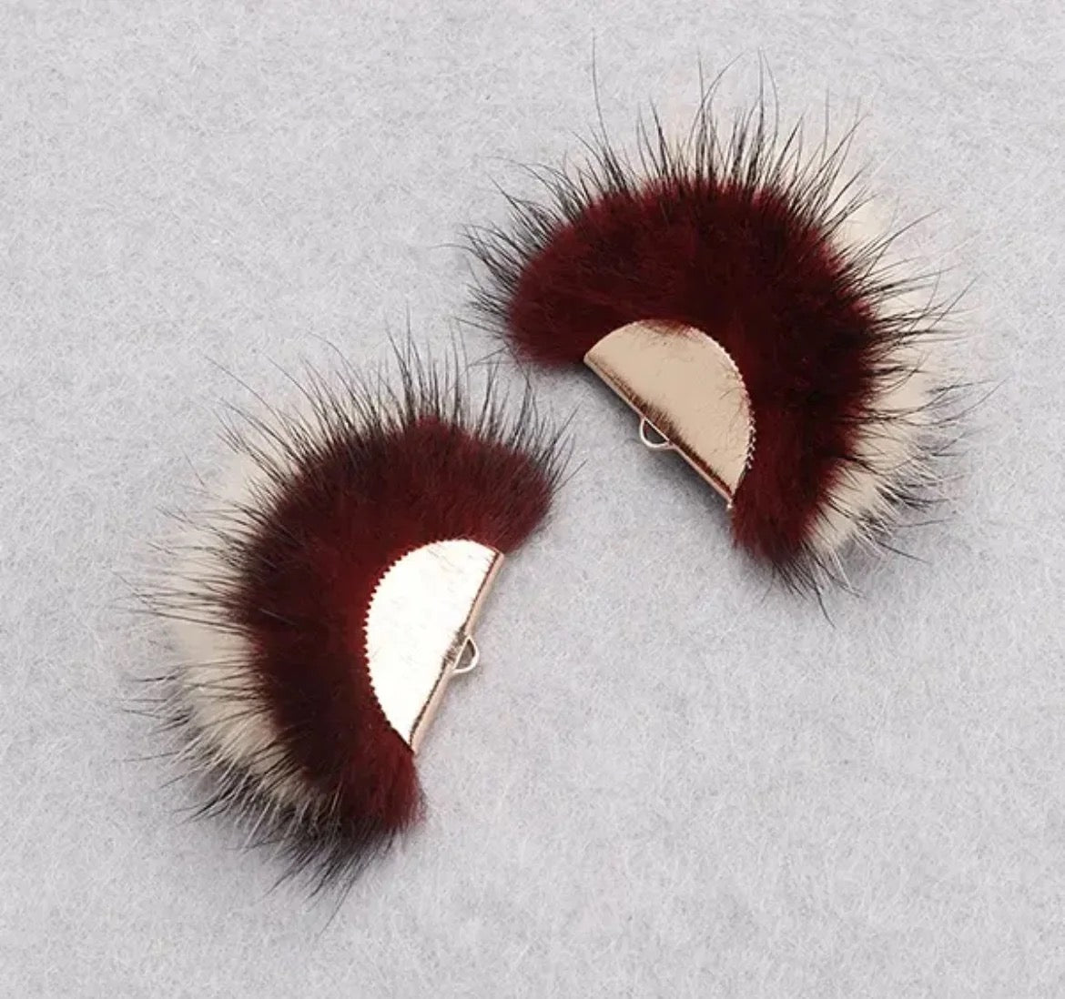 Gold Plated Mink Fur Connector Pieces - 17 Colours!