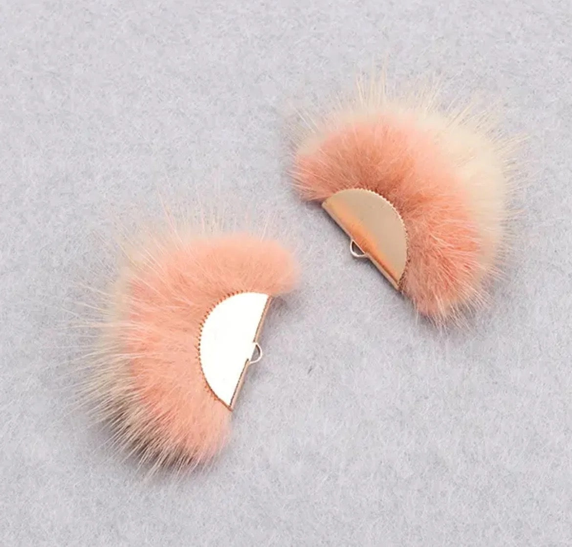 Gold Plated Mink Fur Connector Pieces - 17 Colours!