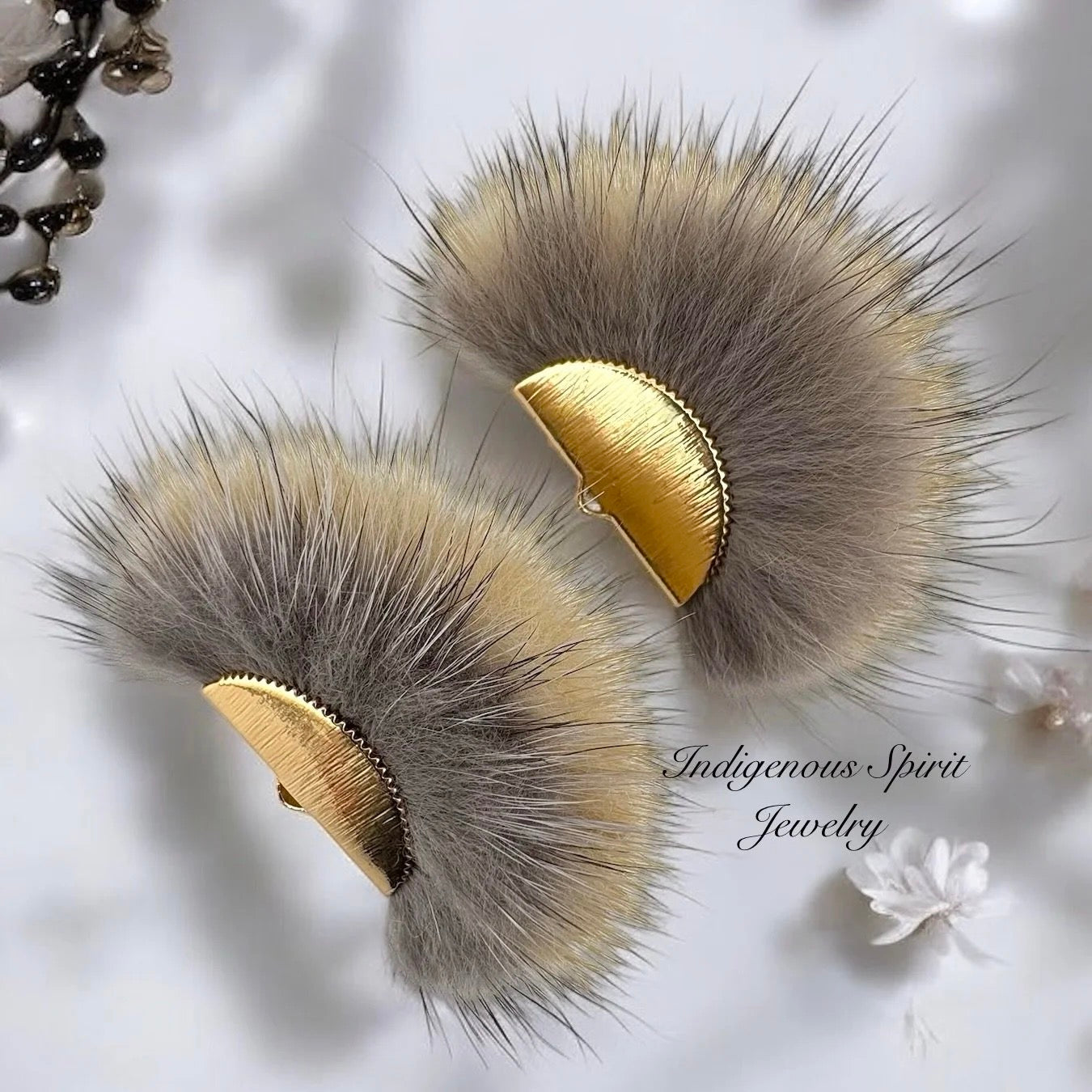 Gold Plated Mink Fur Connector Pieces - 17 Colours!