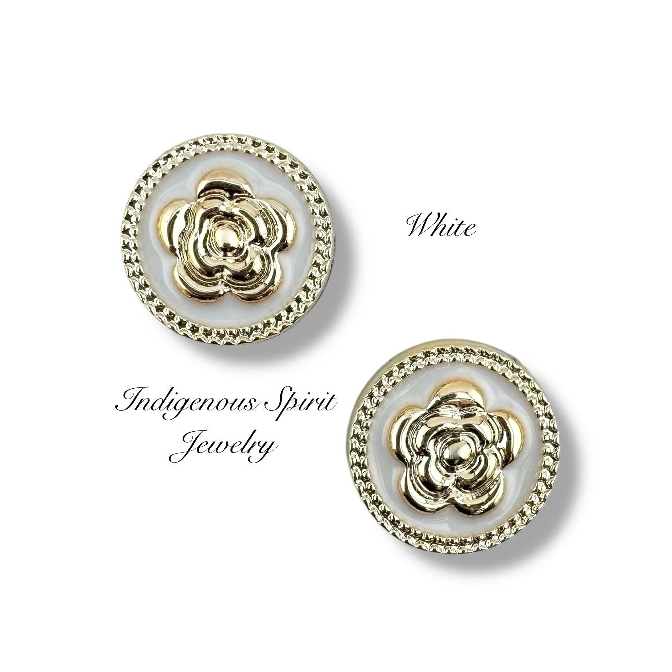 18mm Middle Rose Circle Shaped Cabochons - Black & White Collection