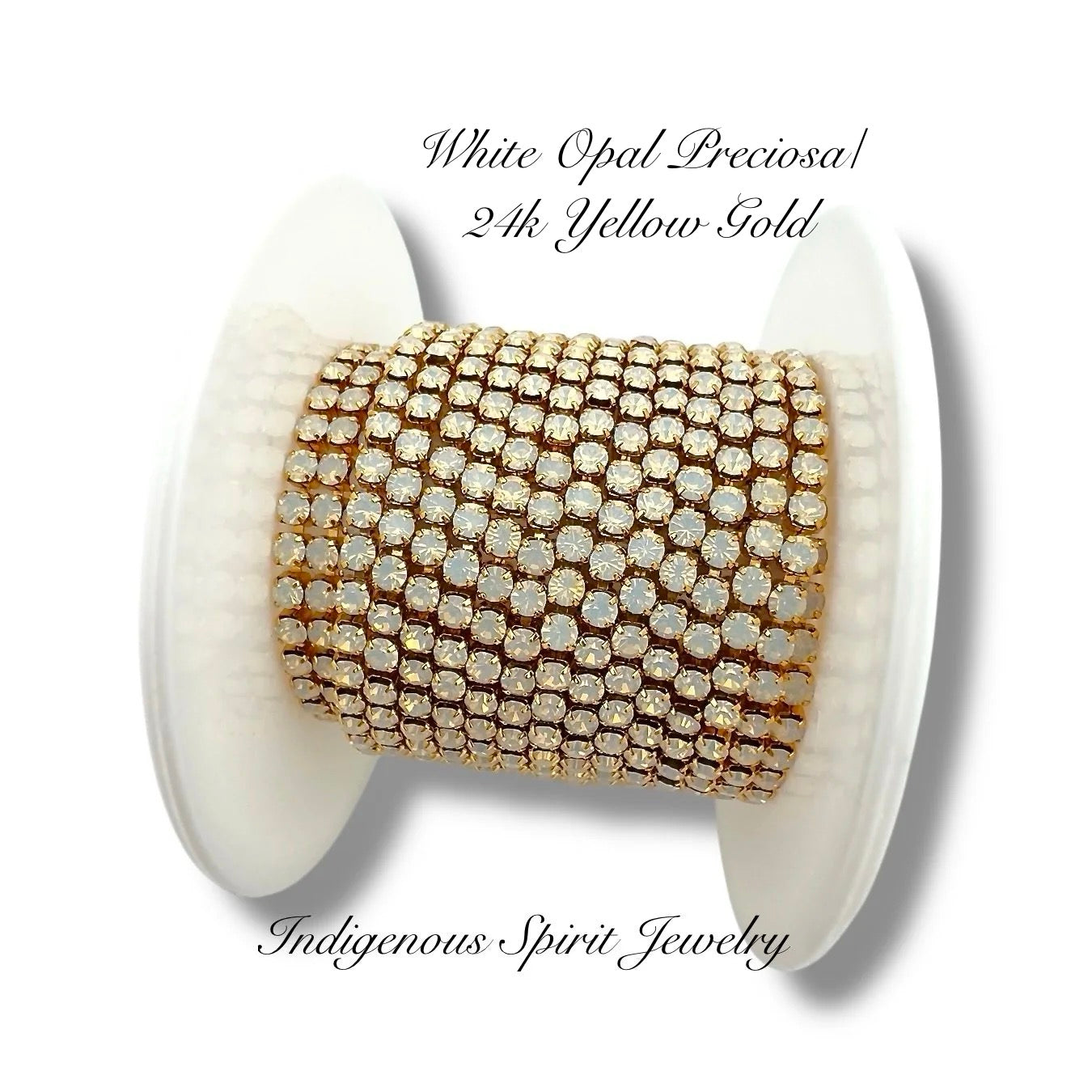 Preciosa White Opal/24k Yellow Gold SS8 Banding