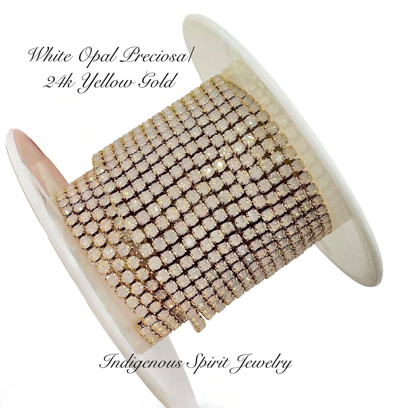 Preciosa White Opal/24k Yellow Gold Plated SS6 Banding