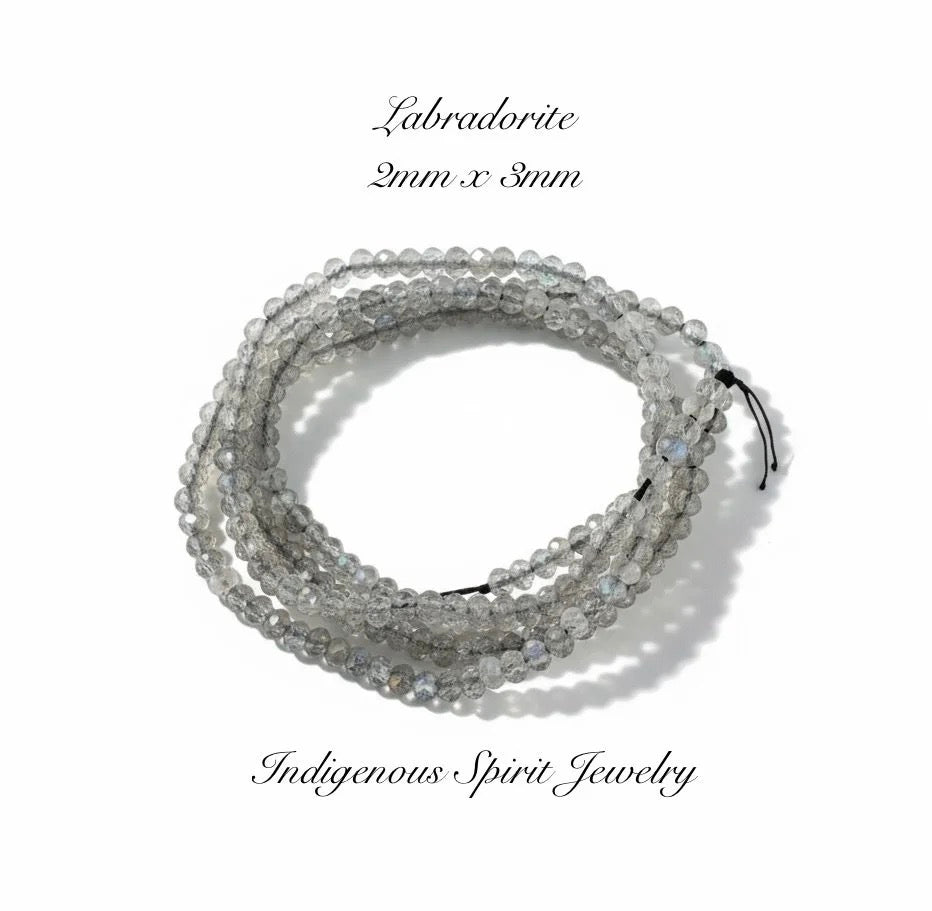 Faceted Gemstone Beads (2mm x 3mm)