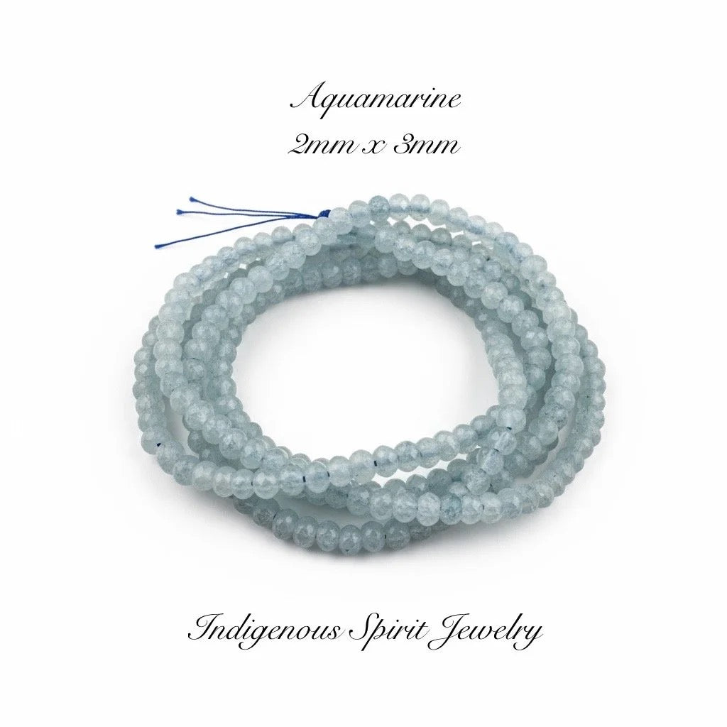 Faceted Gemstone Beads (2mm x 3mm)