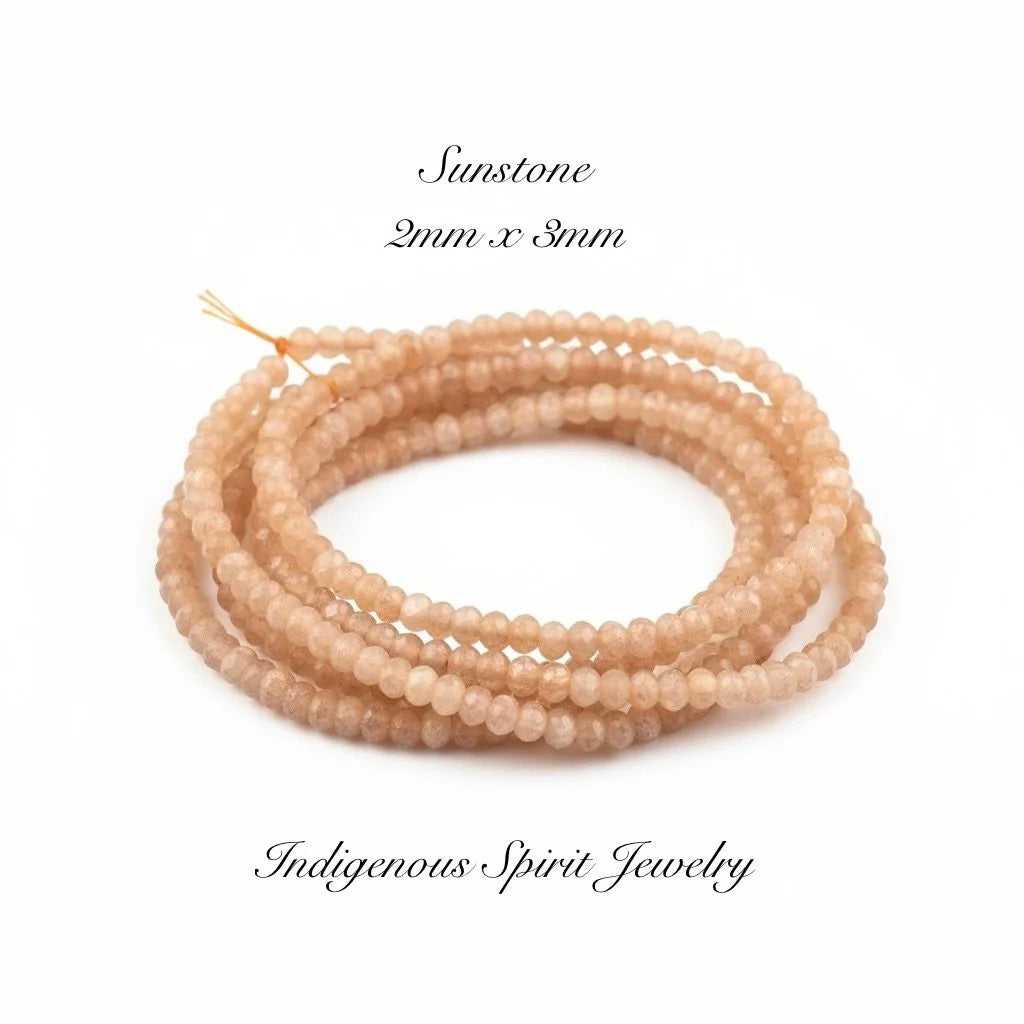 Faceted Gemstone Beads (2mm x 3mm)