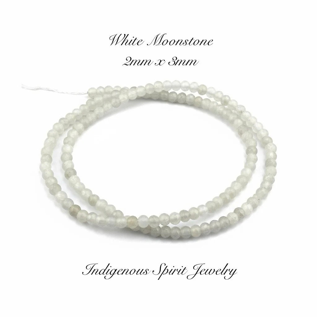 Faceted Gemstone Beads (2mm x 3mm)