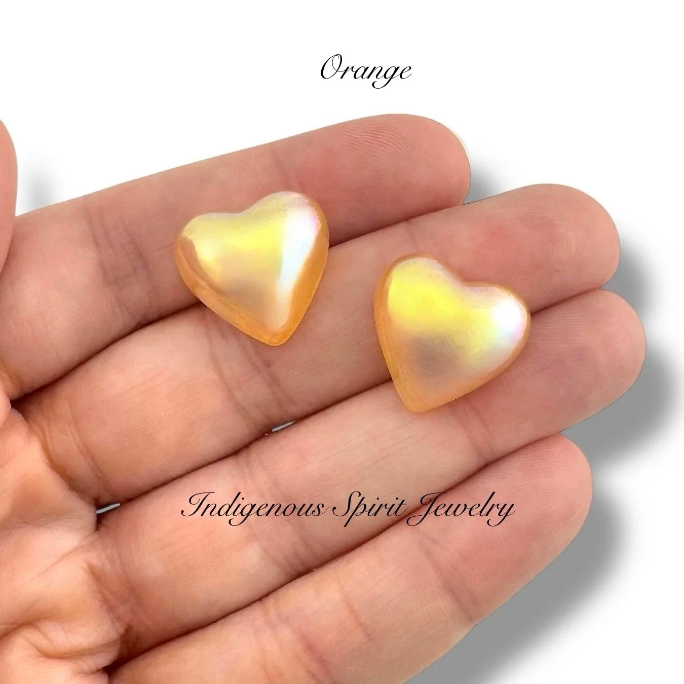 Fine Glitter Candy AB Colour Heart Shaped Cabochons