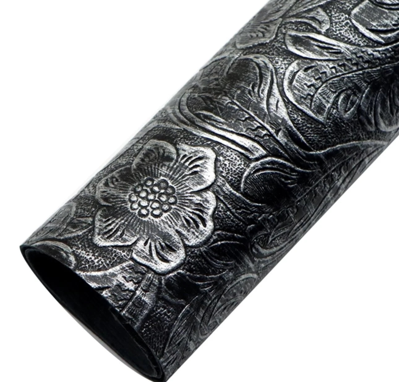 COLLECTION - Metallic Fancy Flower Faux Leather Backing