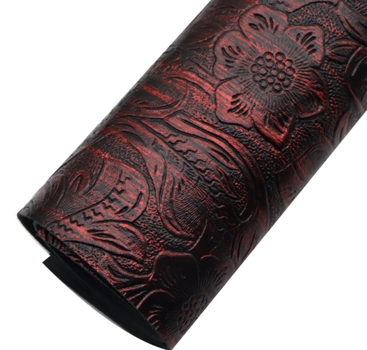 COLLECTION - Metallic Fancy Flower Faux Leather Backing