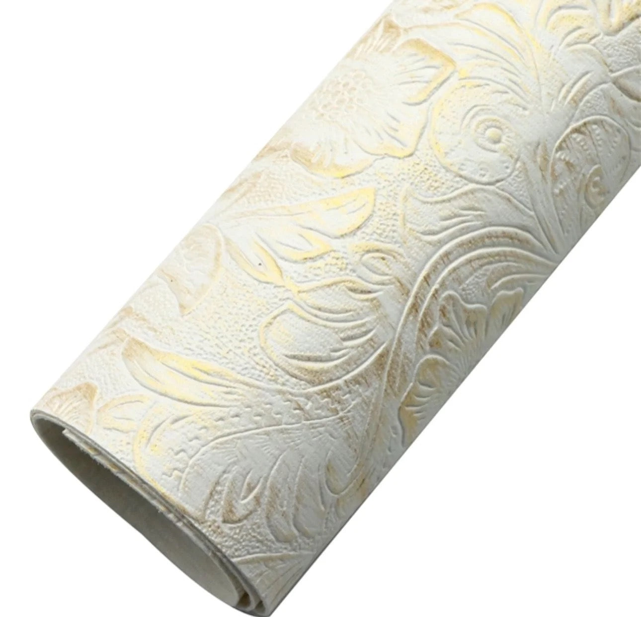 COLLECTION - Metallic Fancy Flower Faux Leather Backing