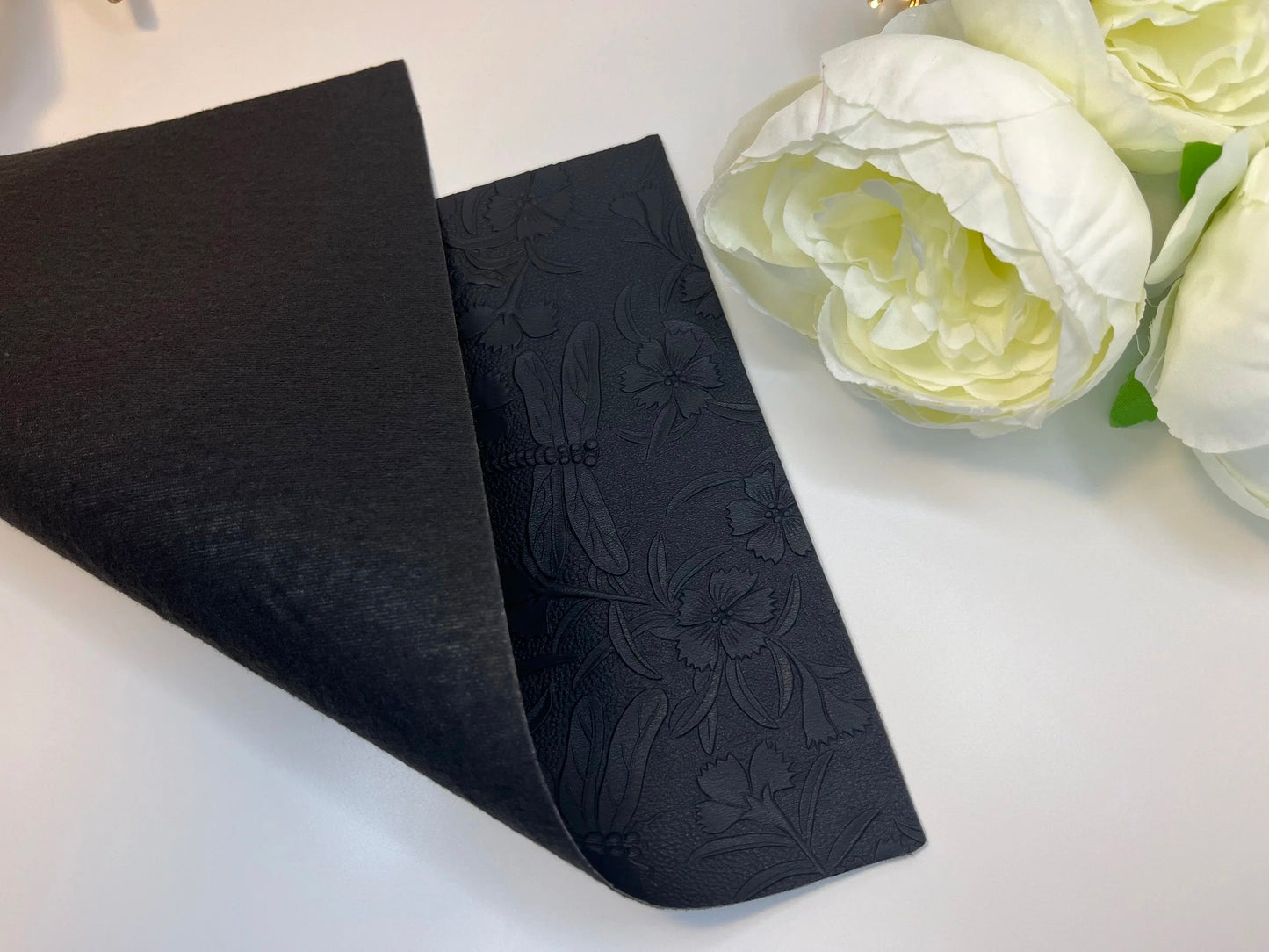 COLLECTION - Dragonfly & Butterfly Embossed Faux Leather Backing