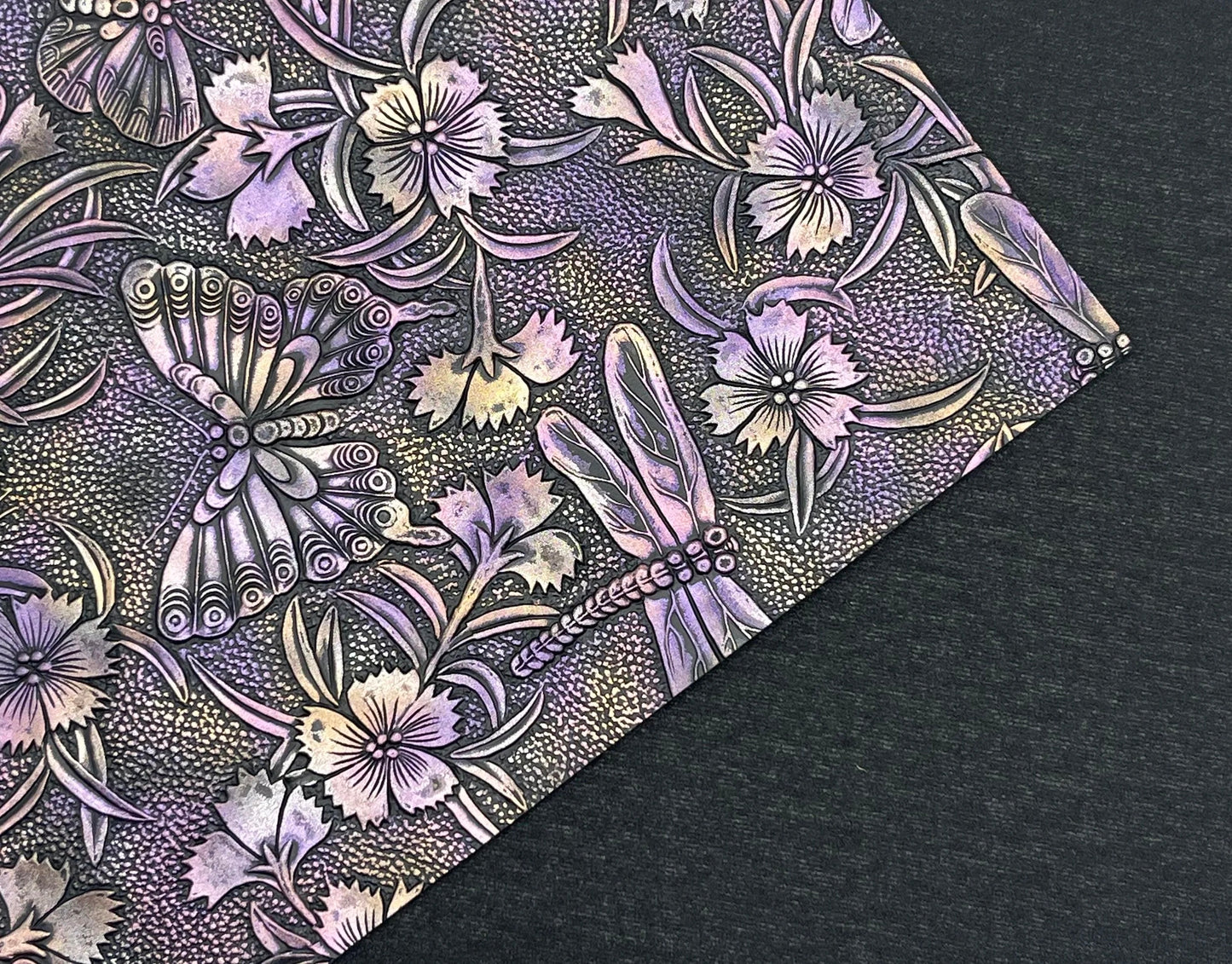 COLLECTION - Dragonfly & Butterfly Embossed Faux Leather Backing
