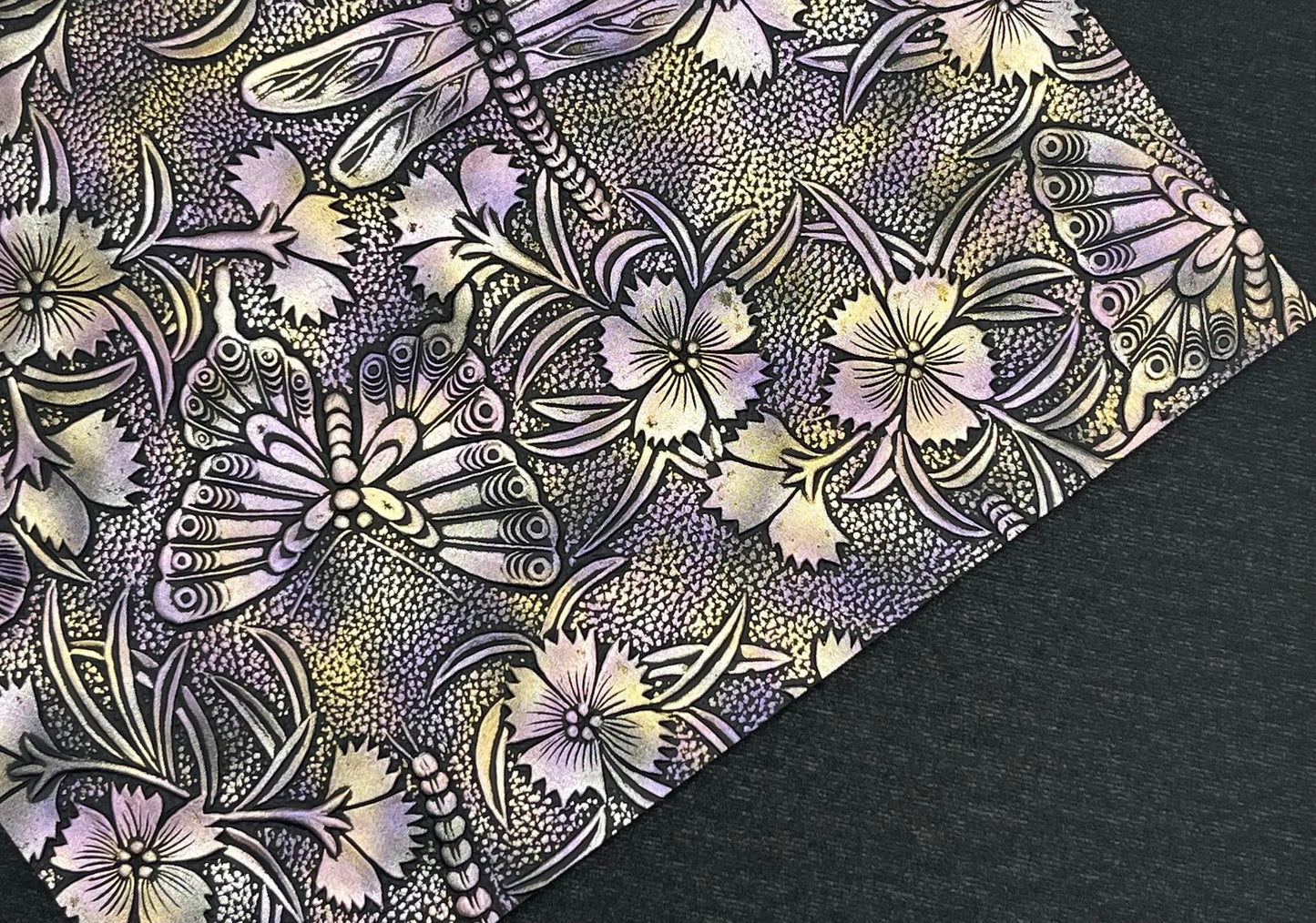 COLLECTION - Dragonfly & Butterfly Embossed Faux Leather Backing
