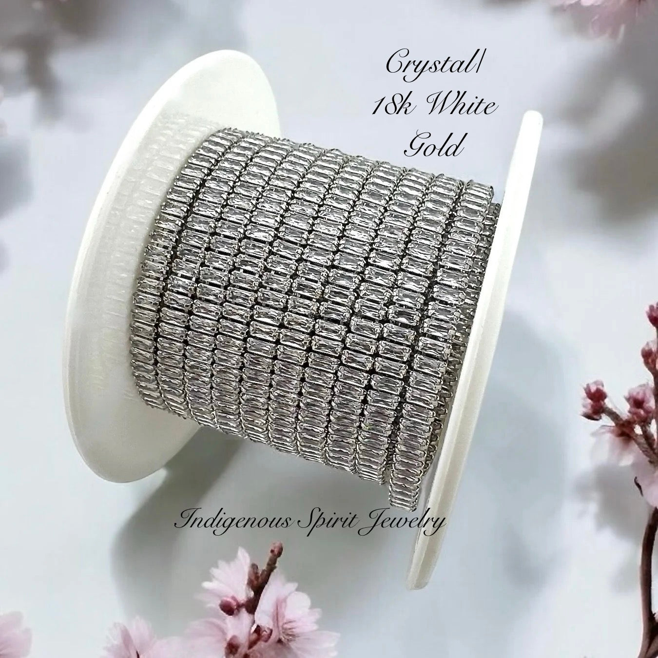 Crystal/18k White Gold Plated Baguette Cubic Zirconia Banding