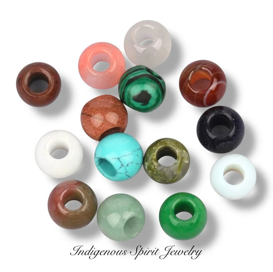 Authentic Gemstone Large Hole Pony Beads