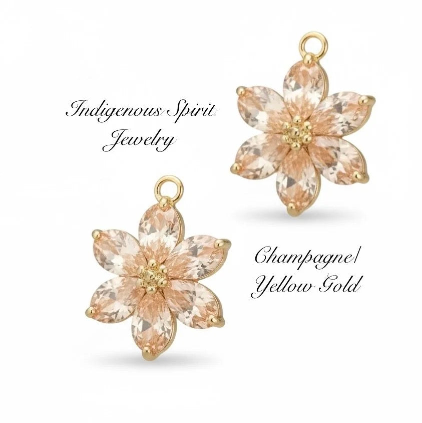 18k Gold Plated Flower Charms